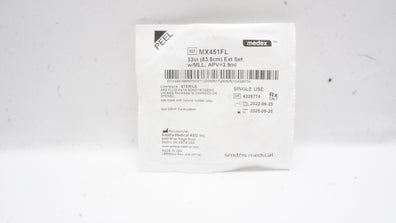 Smiths Medcal MX451FL Medex Extension Set 33inch x 3.9ml